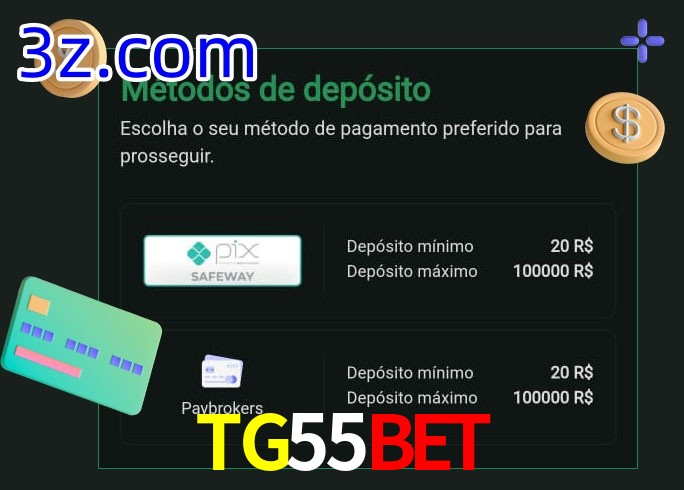 O cassino TG55BET oferece uma grande variedade de métodos de pagamento